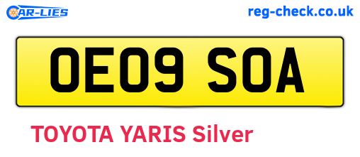 OE09SOA are the vehicle registration plates.