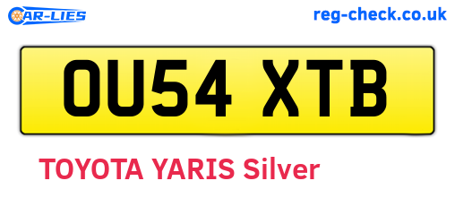 OU54XTB are the vehicle registration plates.