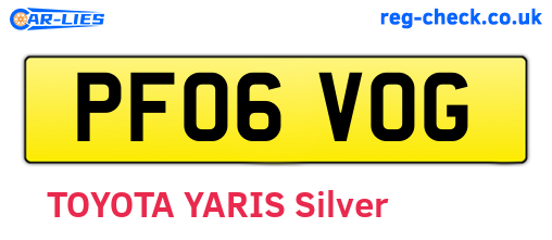 PF06VOG are the vehicle registration plates.
