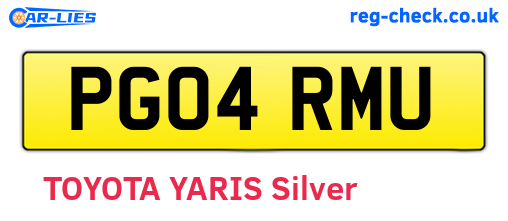 PG04RMU are the vehicle registration plates.