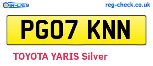 PG07KNN are the vehicle registration plates.