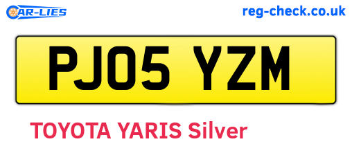 PJ05YZM are the vehicle registration plates.