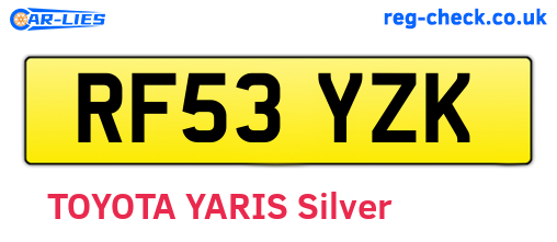 RF53YZK are the vehicle registration plates.