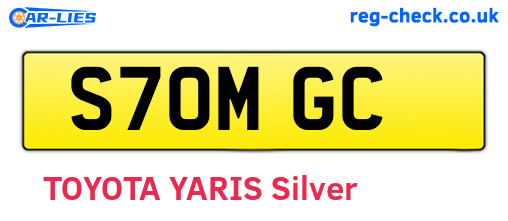 S70MGC are the vehicle registration plates.