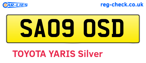 SA09OSD are the vehicle registration plates.