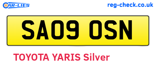 SA09OSN are the vehicle registration plates.