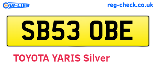 SB53OBE are the vehicle registration plates.