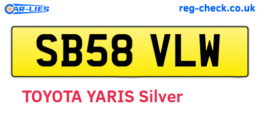 SB58VLW are the vehicle registration plates.