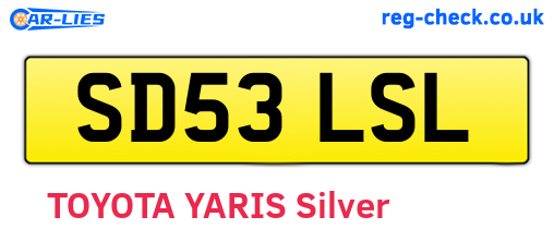 SD53LSL are the vehicle registration plates.