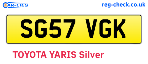 SG57VGK are the vehicle registration plates.