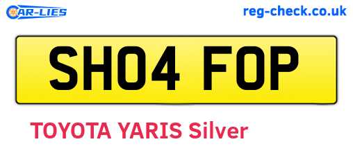 SH04FOP are the vehicle registration plates.