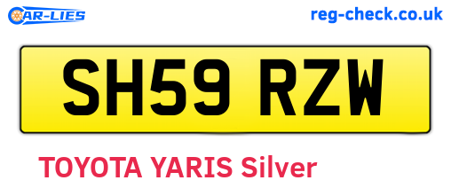 SH59RZW are the vehicle registration plates.