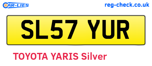 SL57YUR are the vehicle registration plates.