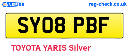 SY08PBF are the vehicle registration plates.