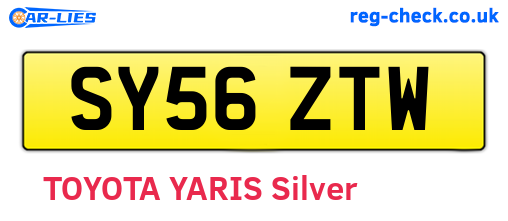 SY56ZTW are the vehicle registration plates.