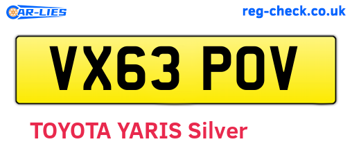 VX63POV are the vehicle registration plates.