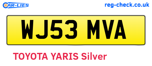 WJ53MVA are the vehicle registration plates.