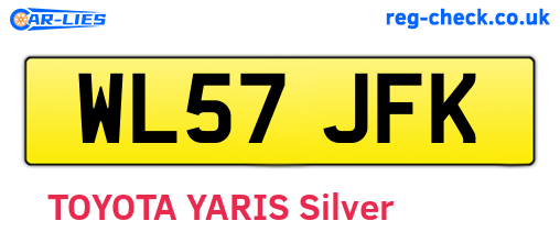 WL57JFK are the vehicle registration plates.