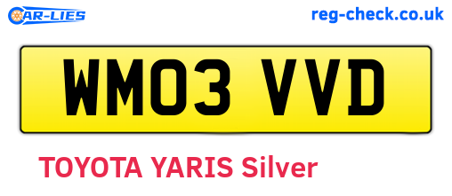 WM03VVD are the vehicle registration plates.