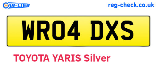 WR04DXS are the vehicle registration plates.