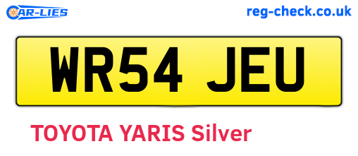 WR54JEU are the vehicle registration plates.