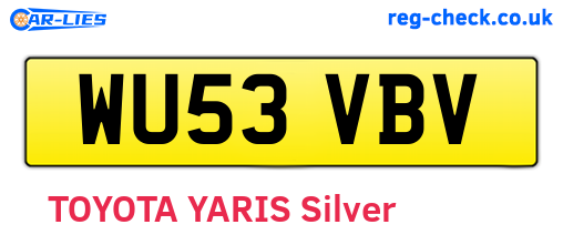 WU53VBV are the vehicle registration plates.