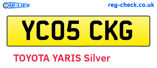 YC05CKG are the vehicle registration plates.