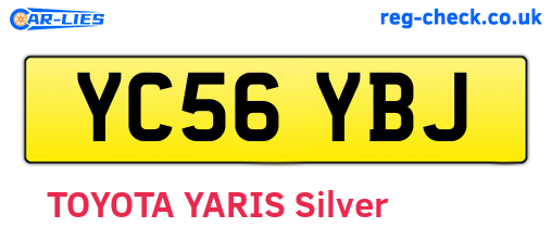 YC56YBJ are the vehicle registration plates.