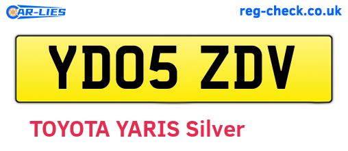 YD05ZDV are the vehicle registration plates.