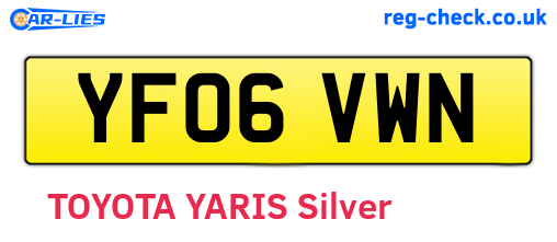 YF06VWN are the vehicle registration plates.