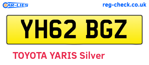 YH62BGZ are the vehicle registration plates.