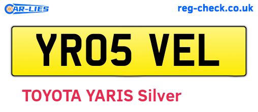 YR05VEL are the vehicle registration plates.
