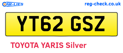 YT62GSZ are the vehicle registration plates.