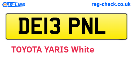 DE13PNL are the vehicle registration plates.