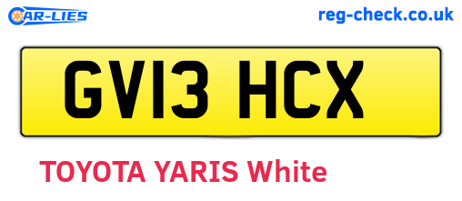 GV13HCX are the vehicle registration plates.