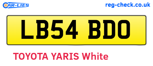 LB54BDO are the vehicle registration plates.