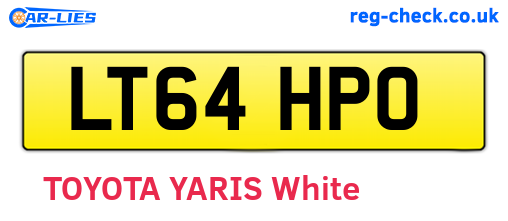 LT64HPO are the vehicle registration plates.