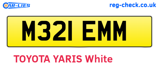 M321EMM are the vehicle registration plates.
