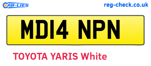 MD14NPN are the vehicle registration plates.