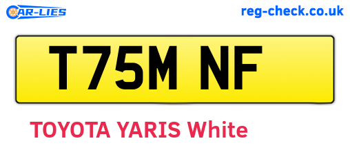 T75MNF are the vehicle registration plates.