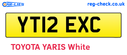 YT12EXC are the vehicle registration plates.