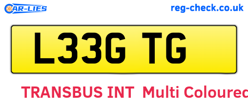 L33GTG are the vehicle registration plates.