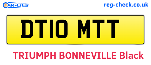 DT10MTT are the vehicle registration plates.