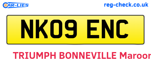 NK09ENC are the vehicle registration plates.