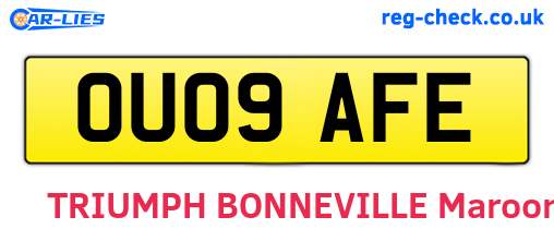OU09AFE are the vehicle registration plates.