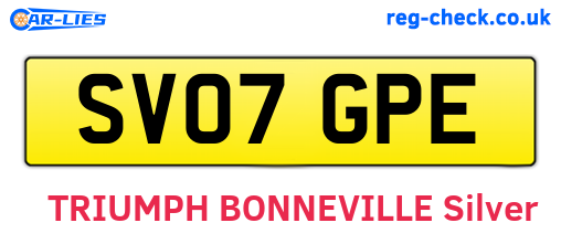 SV07GPE are the vehicle registration plates.