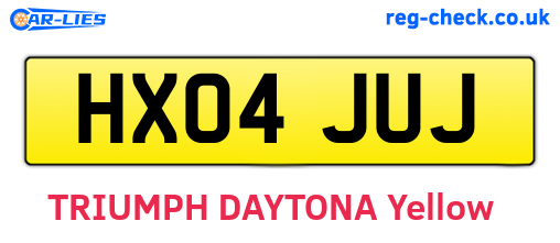 HX04JUJ are the vehicle registration plates.