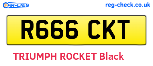 R666CKT are the vehicle registration plates.