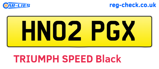 HN02PGX are the vehicle registration plates.