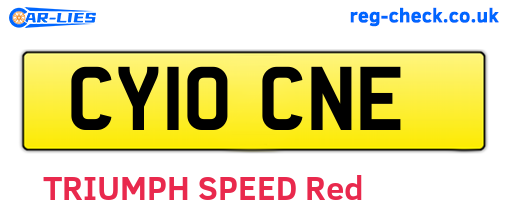 CY10CNE are the vehicle registration plates.